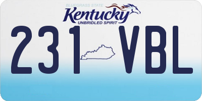 KY license plate 231VBL