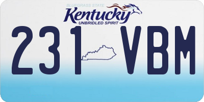 KY license plate 231VBM
