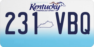 KY license plate 231VBQ