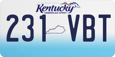 KY license plate 231VBT