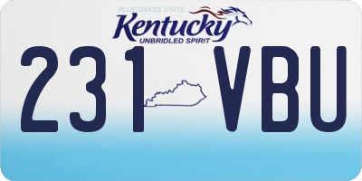 KY license plate 231VBU