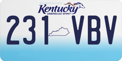 KY license plate 231VBV