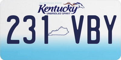 KY license plate 231VBY