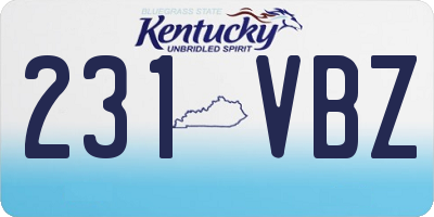 KY license plate 231VBZ