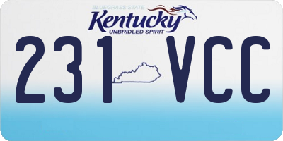 KY license plate 231VCC