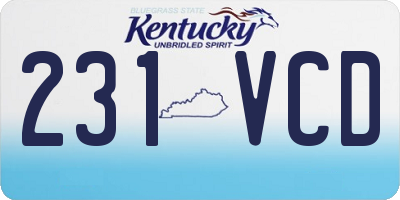KY license plate 231VCD