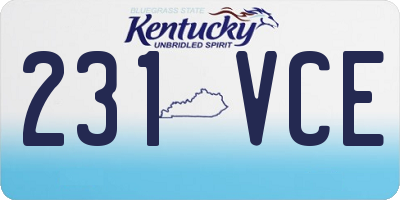 KY license plate 231VCE