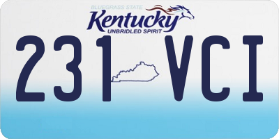 KY license plate 231VCI