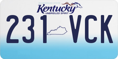 KY license plate 231VCK