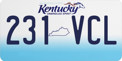 KY license plate 231VCL