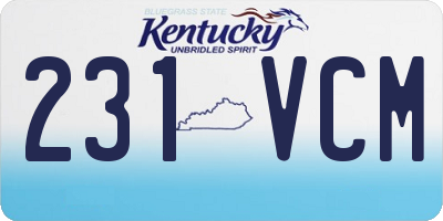 KY license plate 231VCM