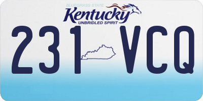 KY license plate 231VCQ
