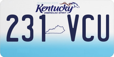 KY license plate 231VCU