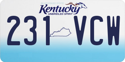 KY license plate 231VCW
