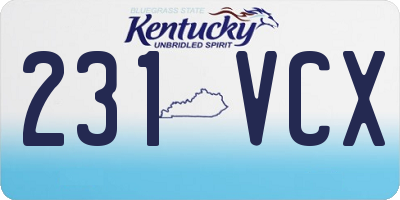 KY license plate 231VCX