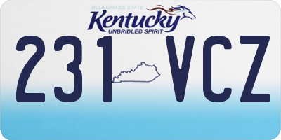 KY license plate 231VCZ