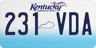 KY license plate 231VDA