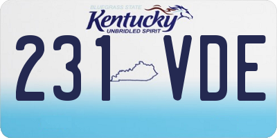 KY license plate 231VDE