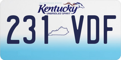 KY license plate 231VDF
