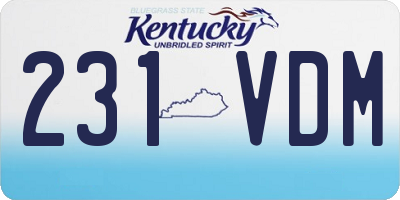 KY license plate 231VDM