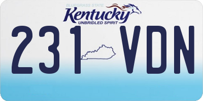 KY license plate 231VDN