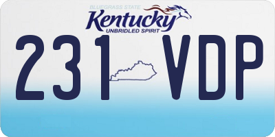 KY license plate 231VDP