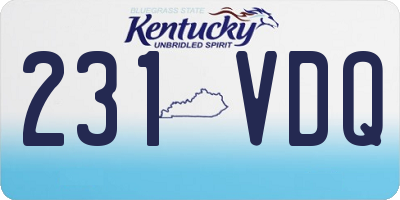 KY license plate 231VDQ
