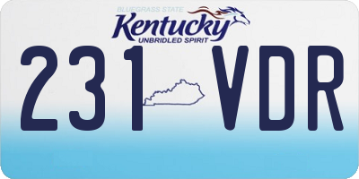 KY license plate 231VDR
