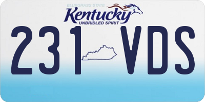 KY license plate 231VDS