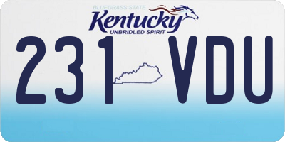 KY license plate 231VDU