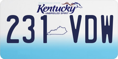 KY license plate 231VDW