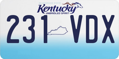 KY license plate 231VDX