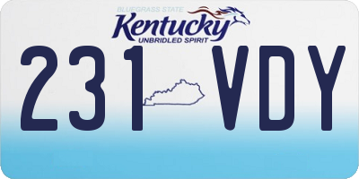 KY license plate 231VDY