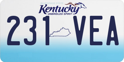 KY license plate 231VEA