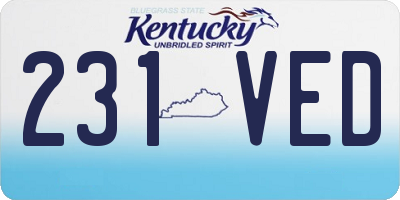 KY license plate 231VED