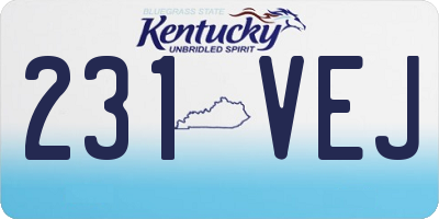 KY license plate 231VEJ