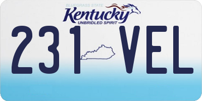 KY license plate 231VEL
