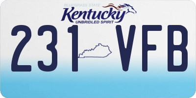 KY license plate 231VFB