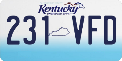 KY license plate 231VFD