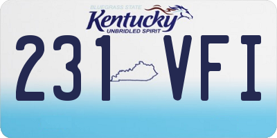 KY license plate 231VFI