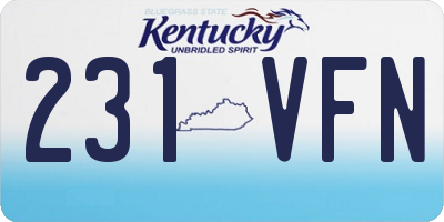 KY license plate 231VFN