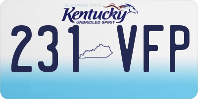 KY license plate 231VFP