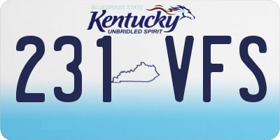 KY license plate 231VFS