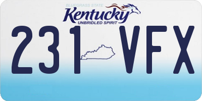 KY license plate 231VFX