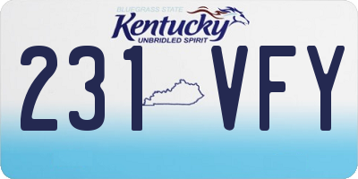KY license plate 231VFY