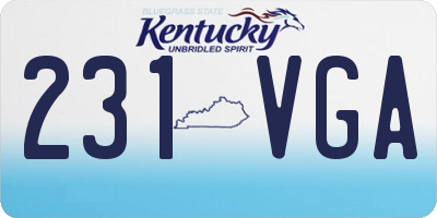 KY license plate 231VGA