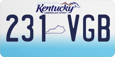 KY license plate 231VGB