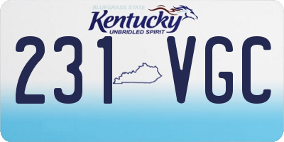 KY license plate 231VGC