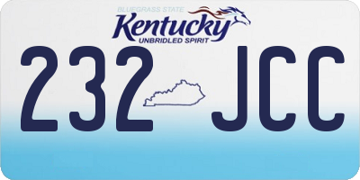 KY license plate 232JCC