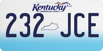 KY license plate 232JCE